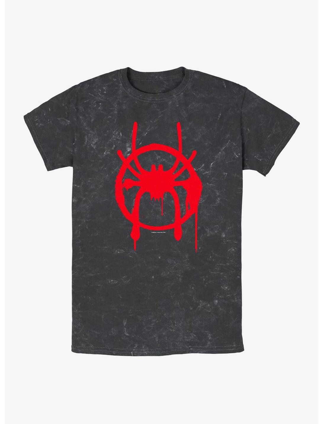 Marvel Spider-Man Miles Morales Symbol Mineral Wash T-Shirt, BLACK, hi-res