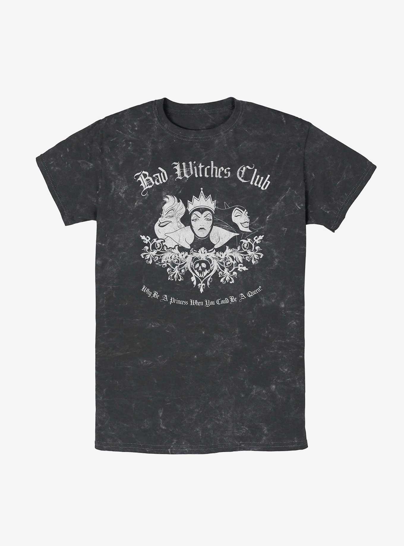 Disney Villains Bad Witches Club Mineral Wash T-Shirt, BLACK, hi-res