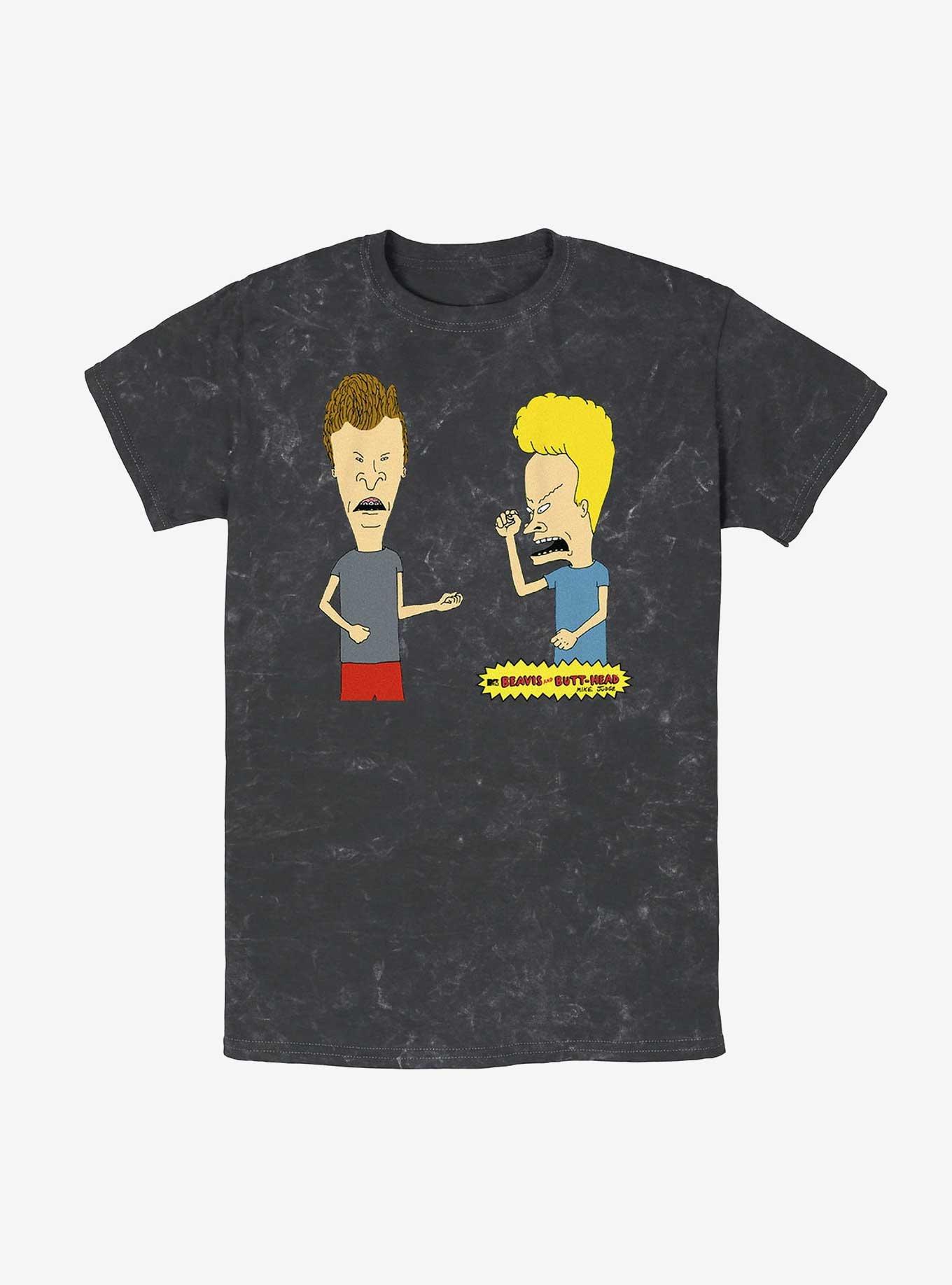 Beavis and Butt-Head Rock Out Mineral Wash T-Shirt, BLACK, hi-res