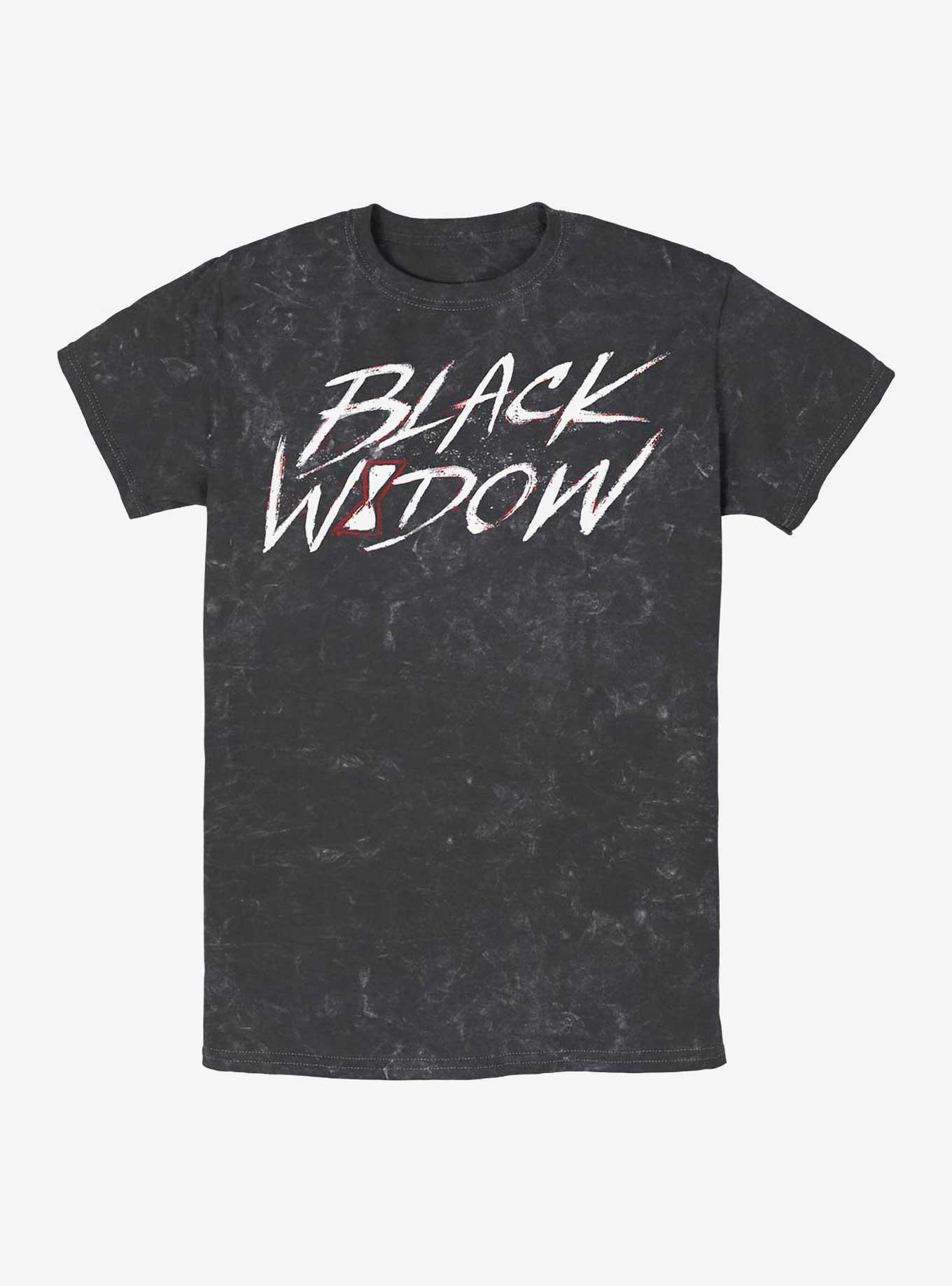 Marvel Black Widow Paint Mineral Wash T-Shirt, BLACK, hi-res view 1