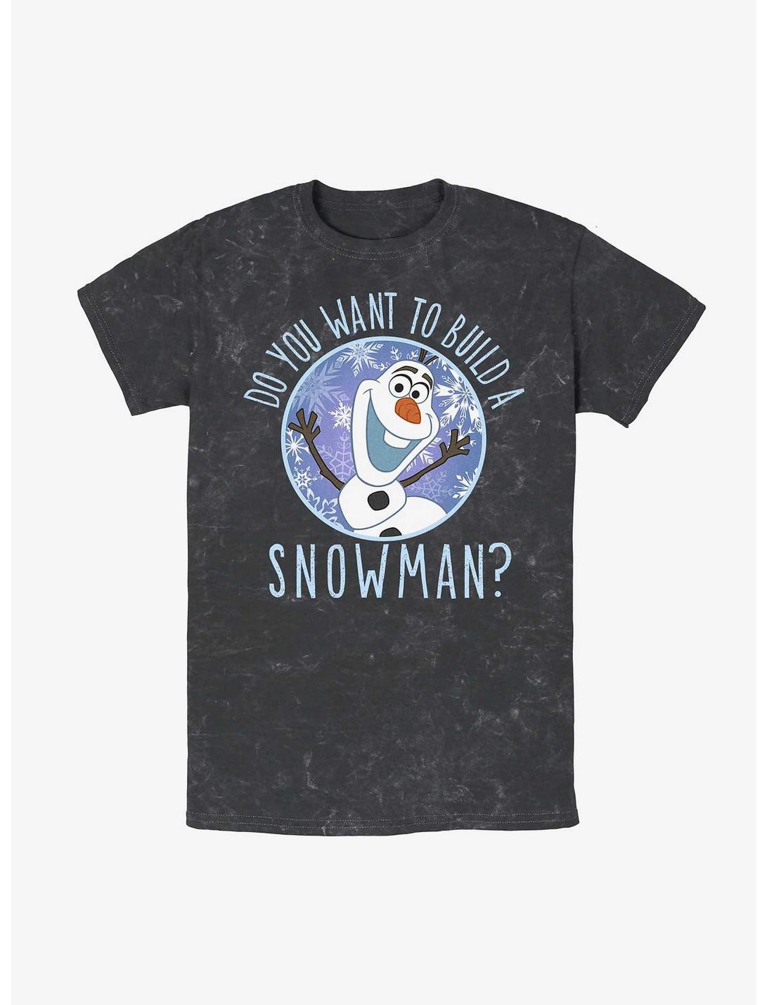 Disney Frozen Olaf Build A Snowman Mineral Wash T-Shirt, BLACK, hi-res
