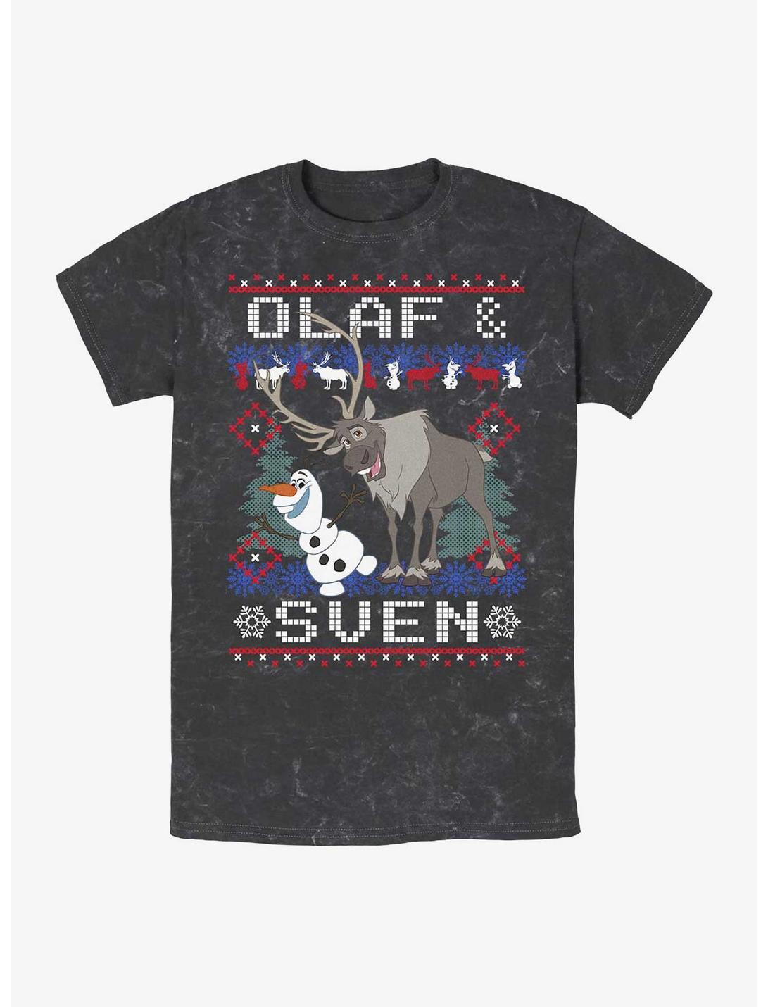 Disney Frozen Olaf and Sven Mineral Wash T-Shirt, BLACK, hi-res