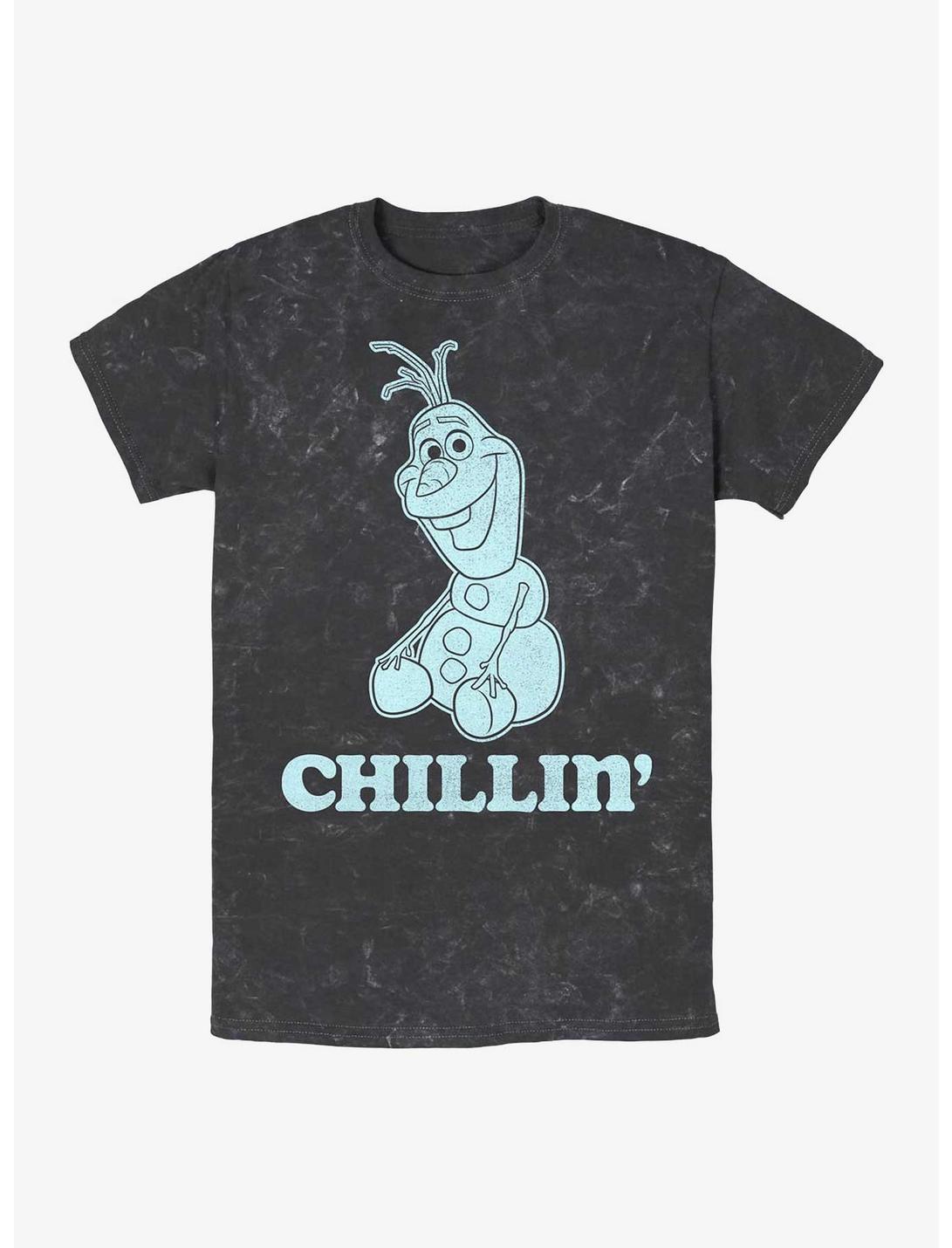 Disney Frozen Olaf Chillin' Mineral Wash T-Shirt, BLACK, hi-res