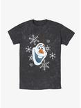 Disney Frozen Olaf Snowflakes Mineral Wash T-Shirt, BLACK, hi-res