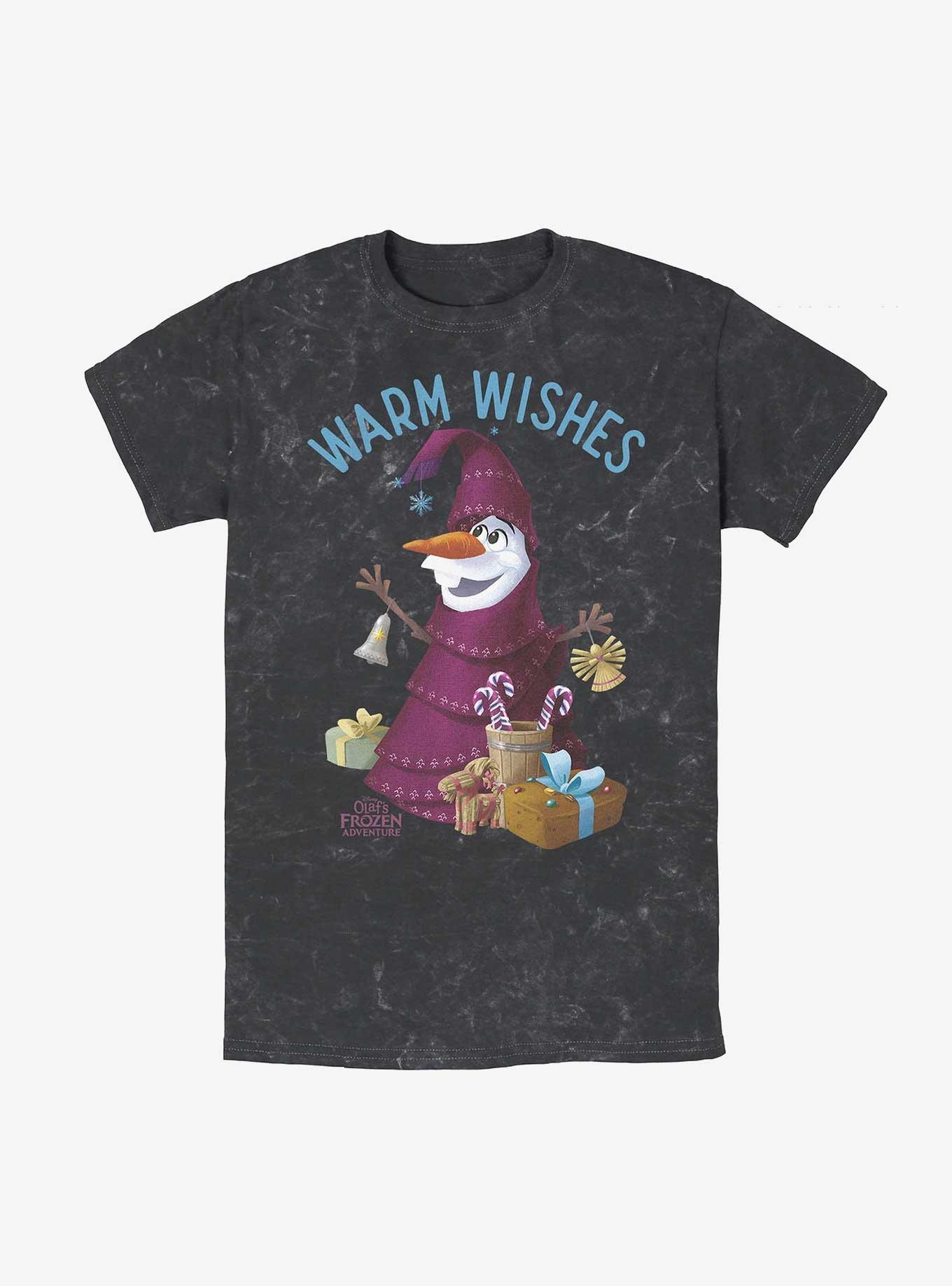 Disney Frozen Olaf Warm Wishes Mineral Wash T-Shirt, BLACK, hi-res