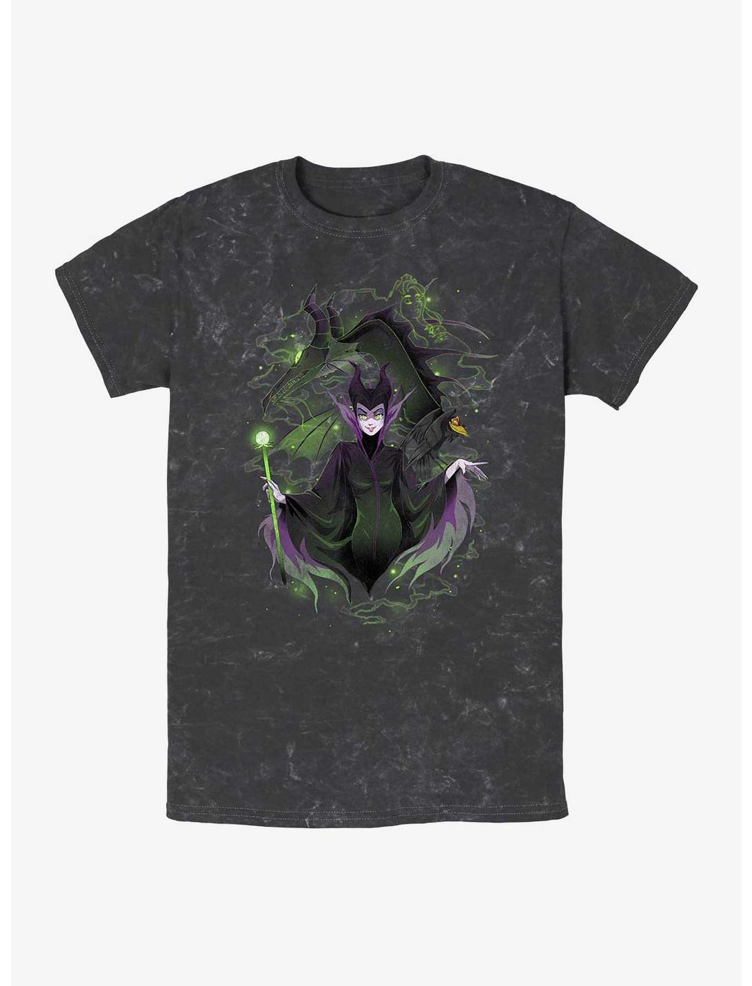 Disney Villains Maleficent Anime Mineral Wash T-Shirt, BLACK, hi-res