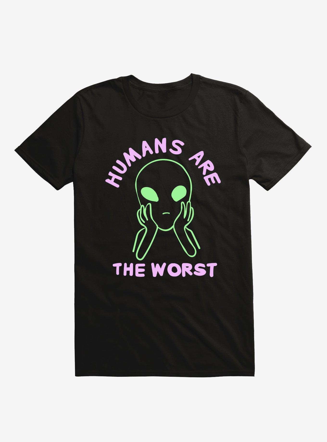 Alien Humans Are The Worst T-Shirt, BLACK, hi-res