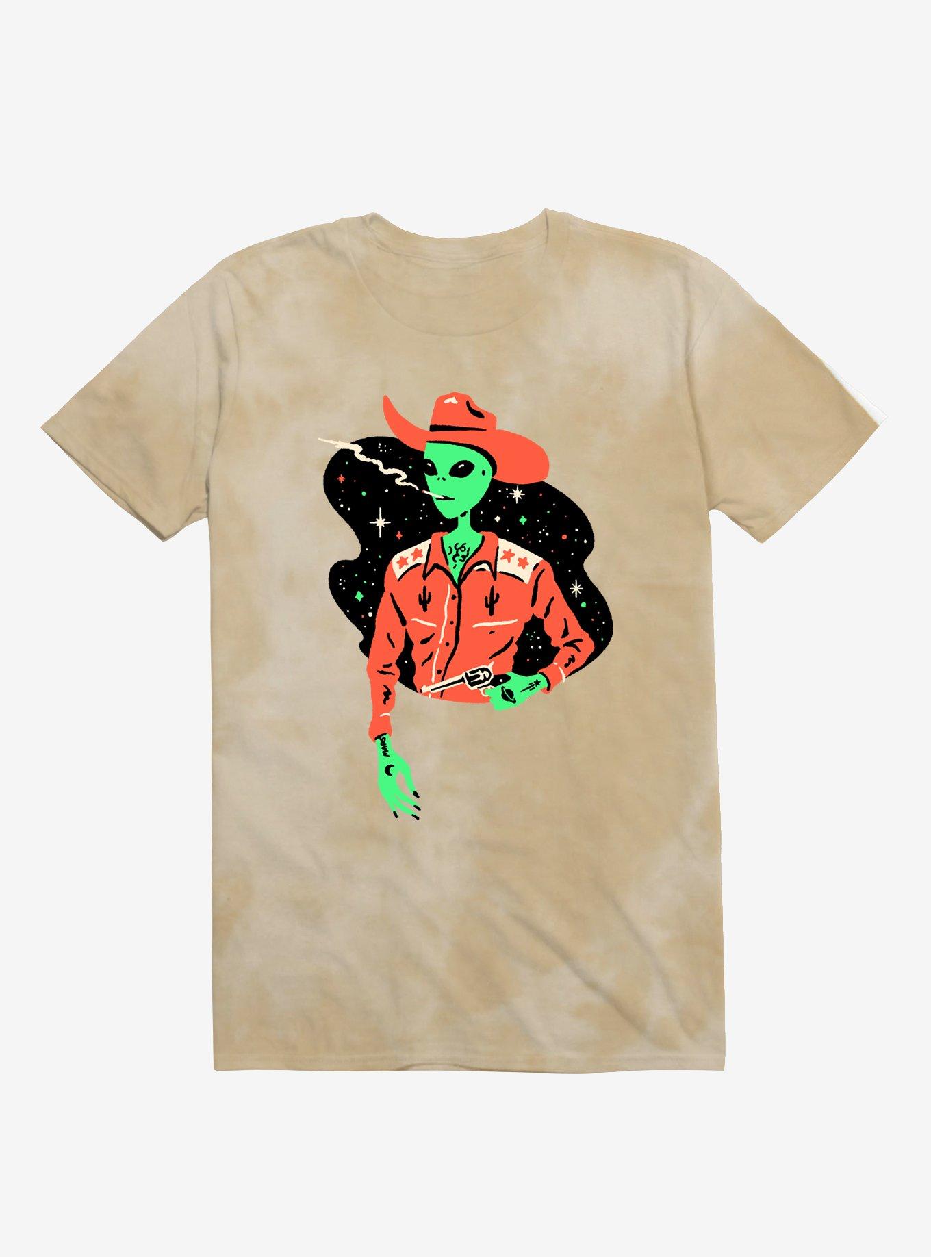 Hot Topic Alien Cowboy Tie-Dye T-Shirt