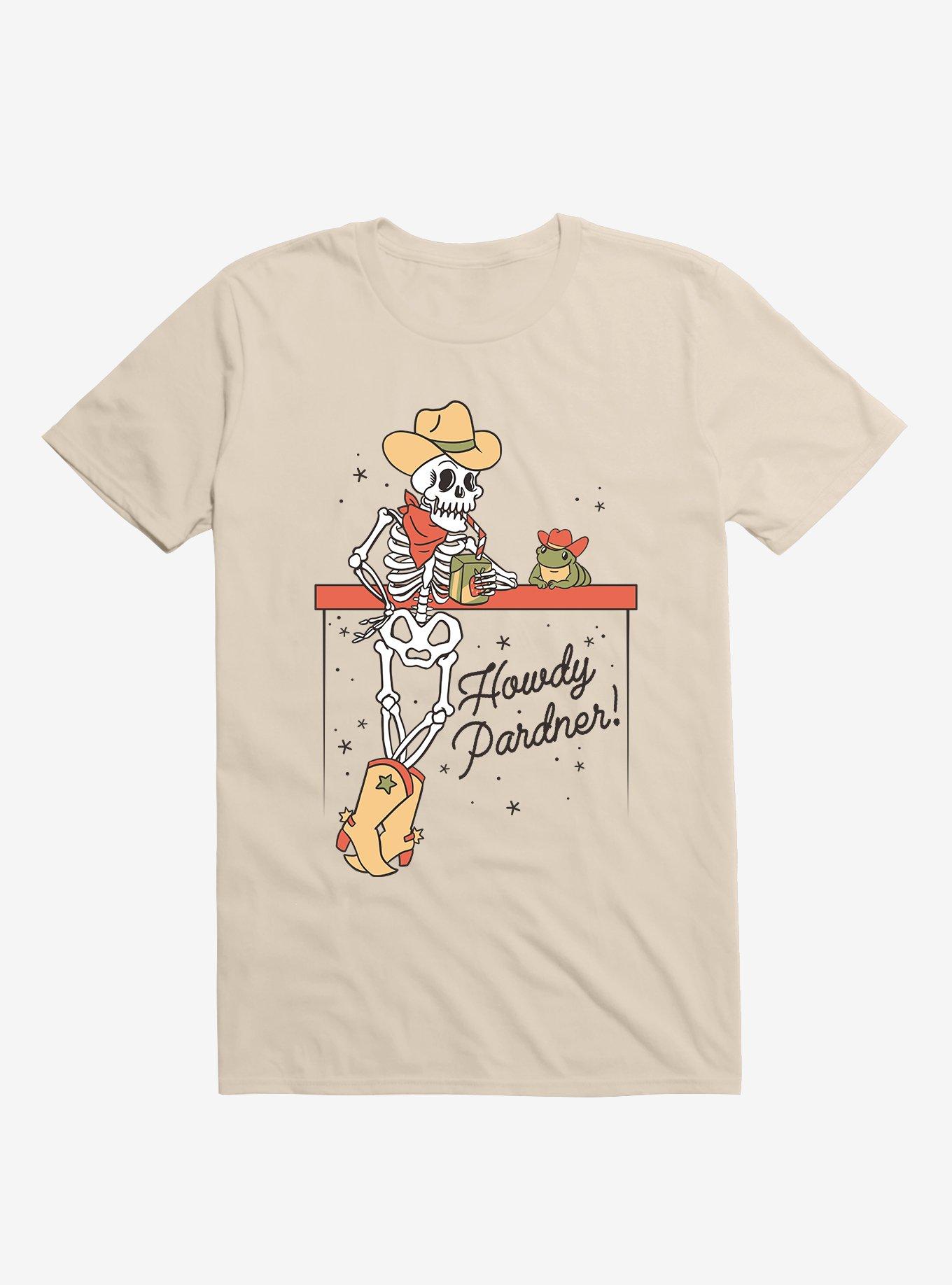 Howdy Pardner Skeleton Frog T-Shirt, SAND, hi-res