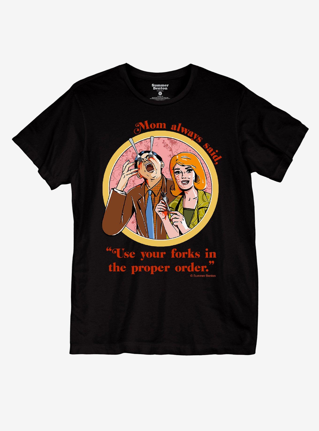 Forks T-Shirt By Summer Benton, BLACK, hi-res