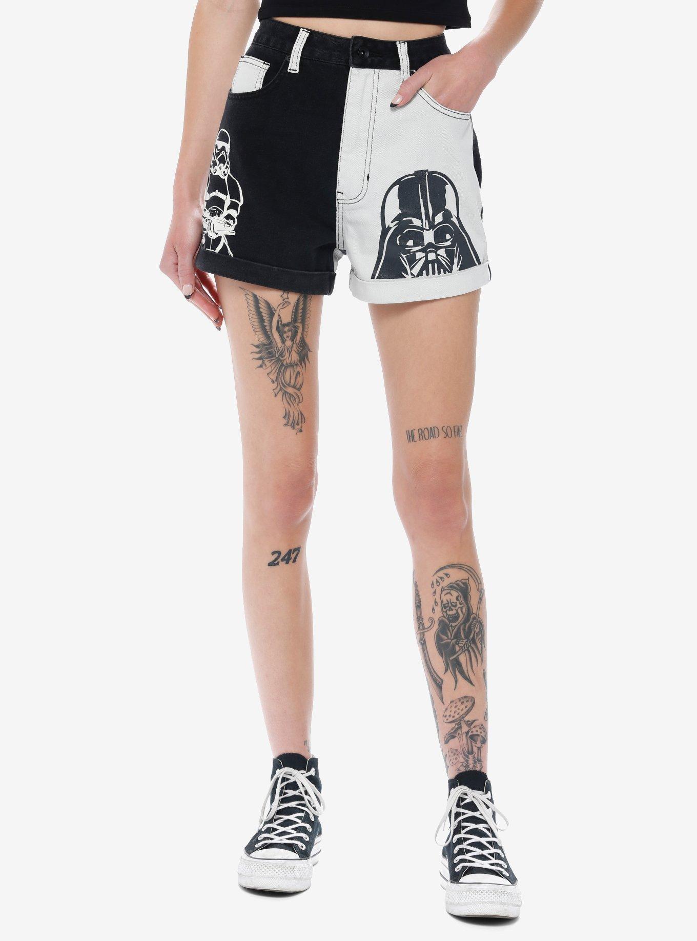 Her Universe Star Wars Vader Stormtrooper Split Mom Shorts Her Universe Exclusive, BLACK  WHITE, hi-res