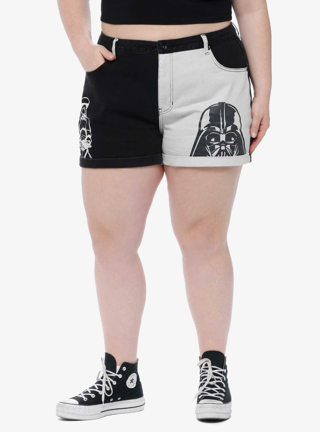 Her Universe Star Wars Vader Stormtrooper Split Mom Shorts Plus Size Her Universe Exclusive, , hi-res