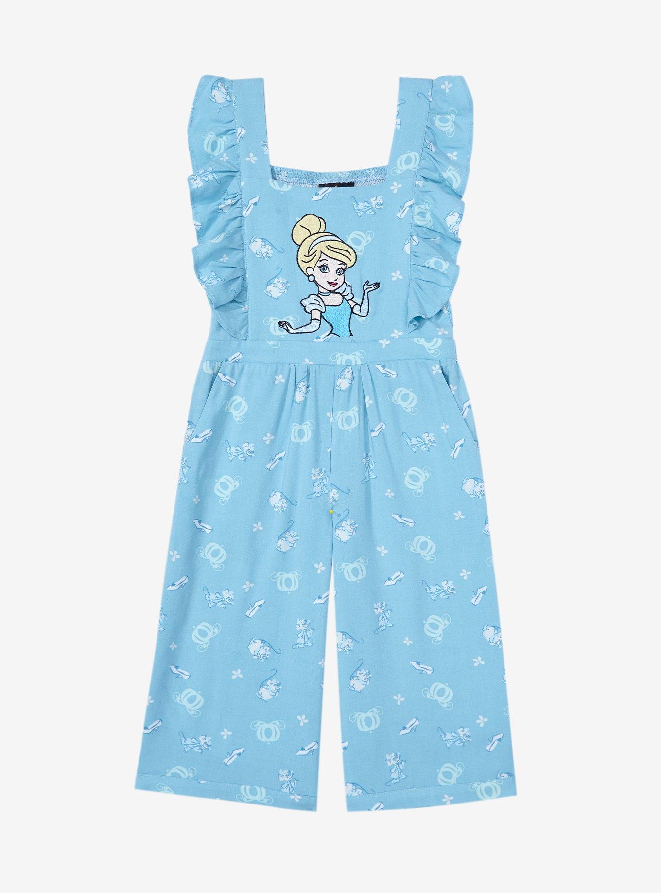 Disney Cinderella Allover Print Toddler Ruffle Romper - BoxLunch Exclusive, BLUE, hi-res