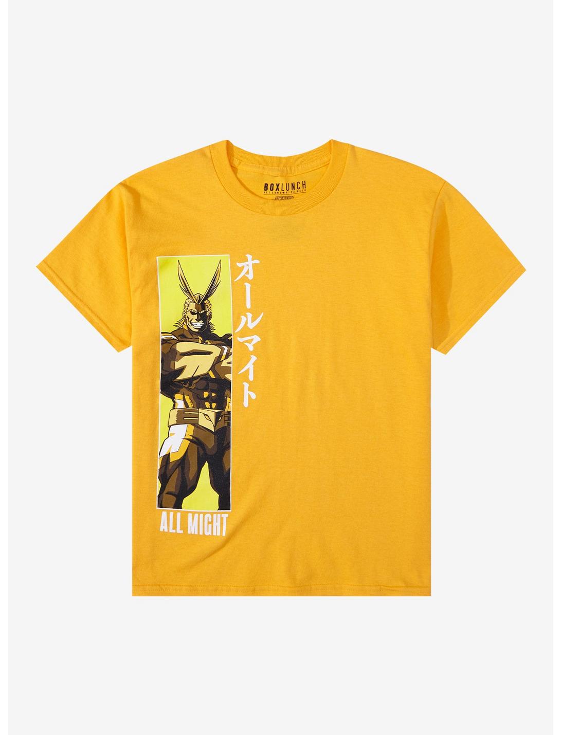 My Hero Academia All Might Panel Youth T-Shirt - BoxLunch Exclusive, YELLOW, hi-res