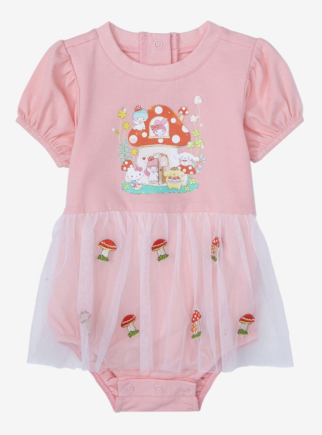 Hello Kitty And Friends Mushroom Girls Ringer Baby T-Shirt