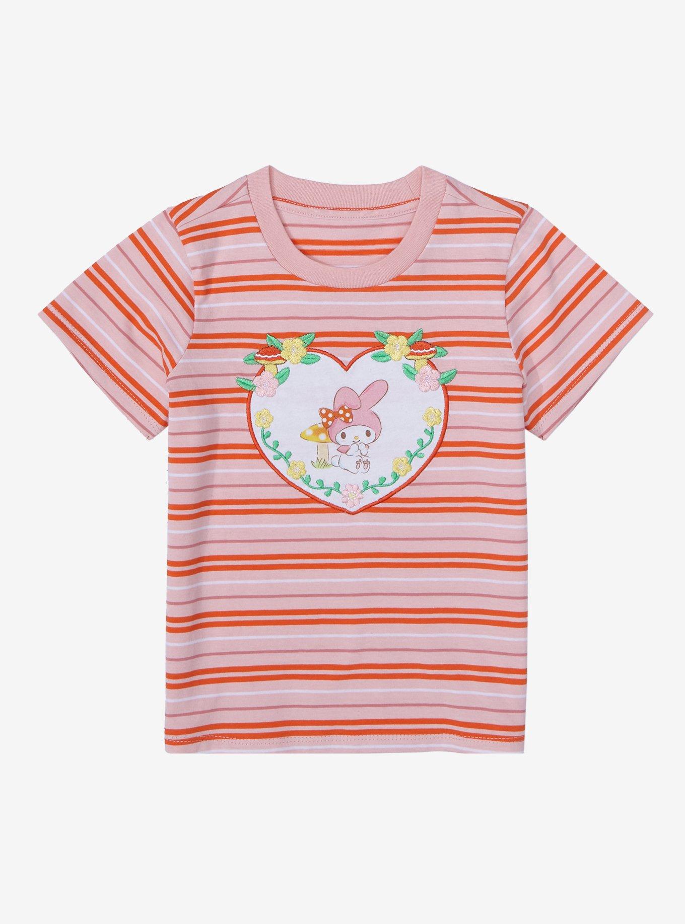 Sanrio My Melody Mushroom Striped Toddler T-Shirt - BoxLunch Exclusive, LIGHT PINK, hi-res