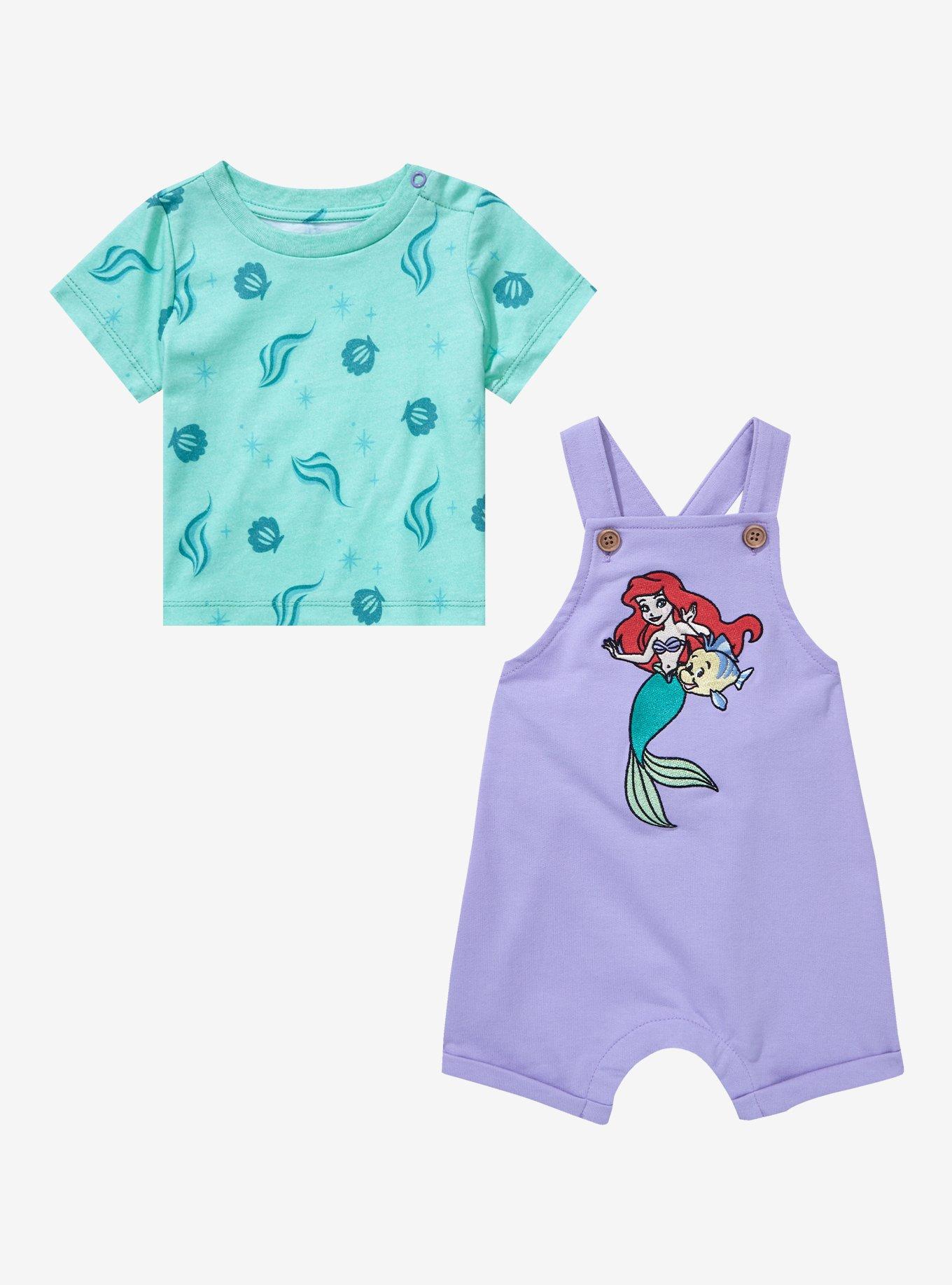 Disney The Little Mermaid Ariel & Flounder Infant Overall Set - BoxLunch Exclusive, , hi-res