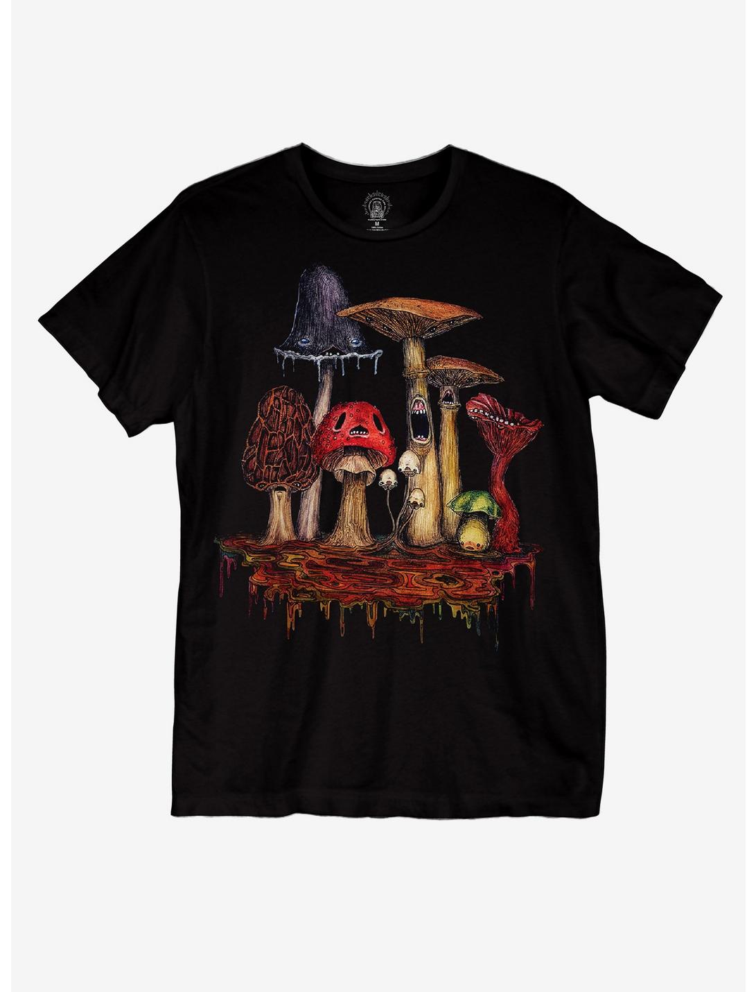 Mushroom T-Shirt By Lyndsey Paynter, BLACK, hi-res