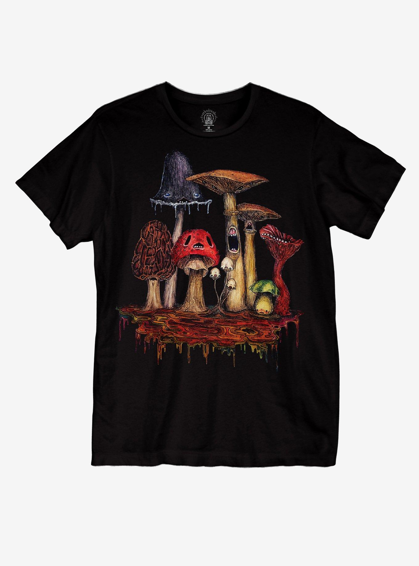 Mushroom T-Shirt By Lyndsey Paynter, BLACK, hi-res