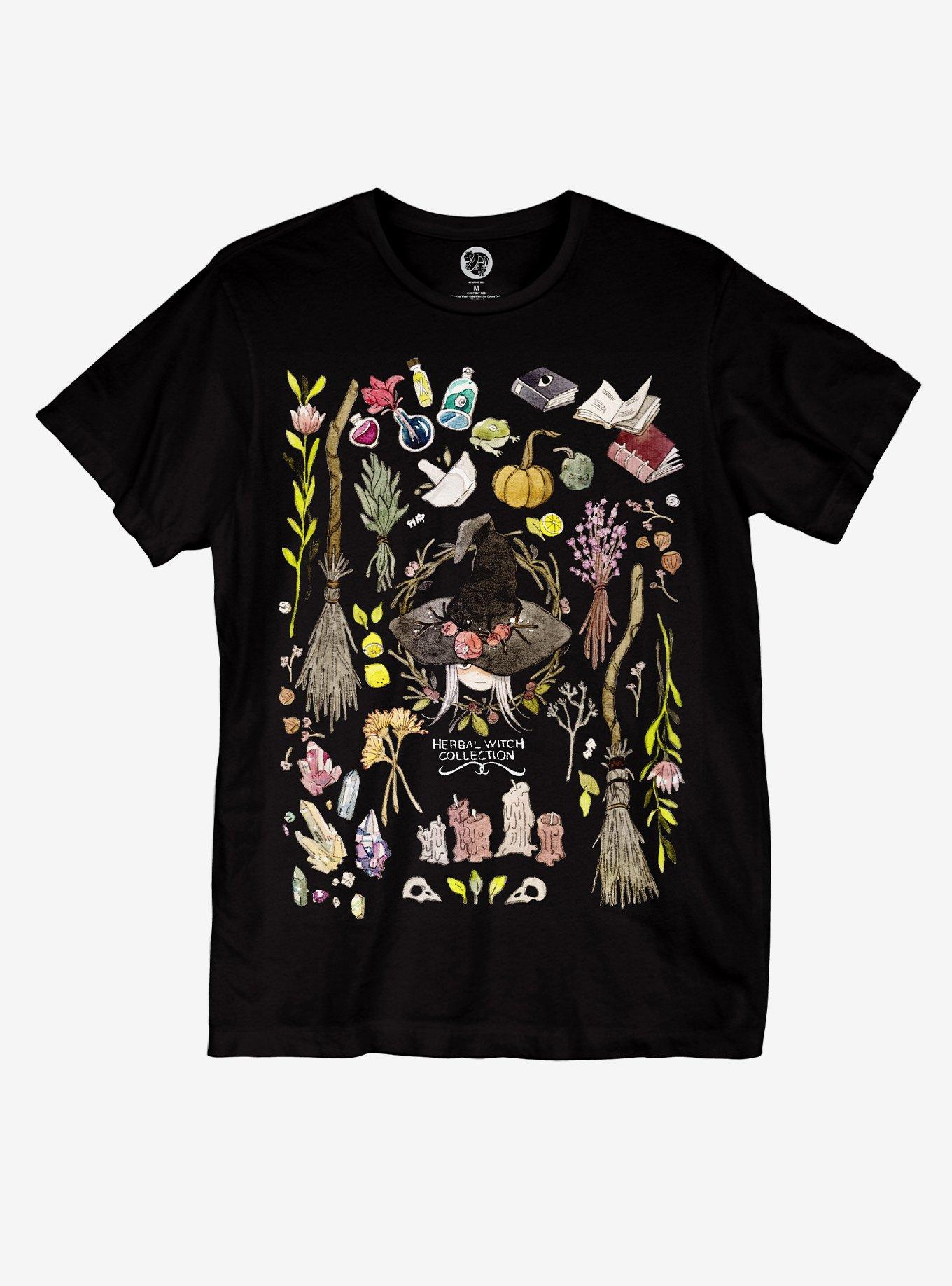 Herbal Witch T-Shirt By Parakid, BLACK, hi-res