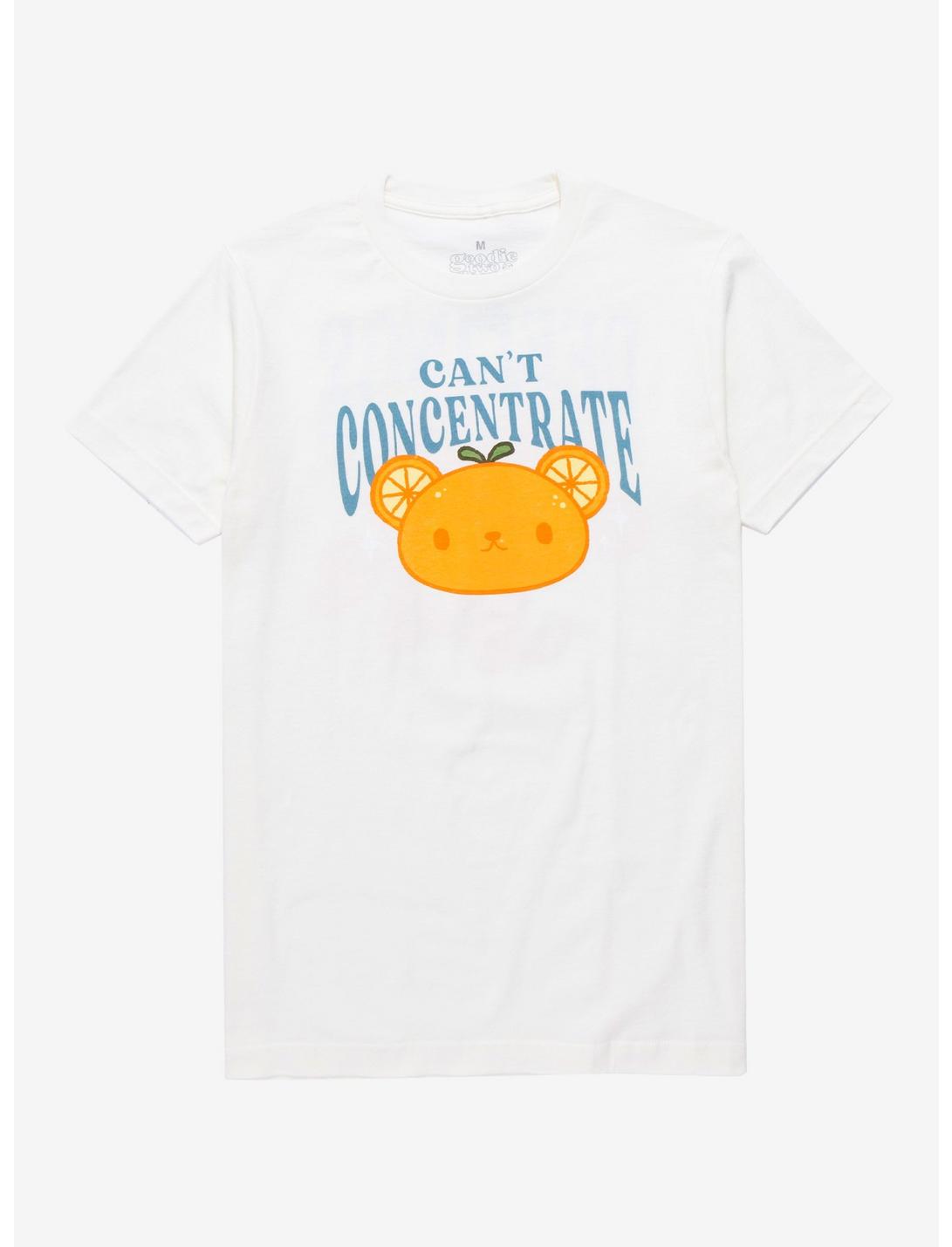 Orange Bear Can't Concentrate Women's T-Shirt - BoxLunch Exclusive, OFF WHITE, hi-res