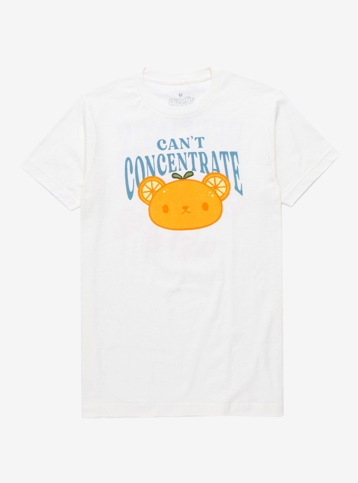 Orange Bear Can't Concentrate Women's T-Shirt - BoxLunch Exclusive, OFF WHITE, hi-res