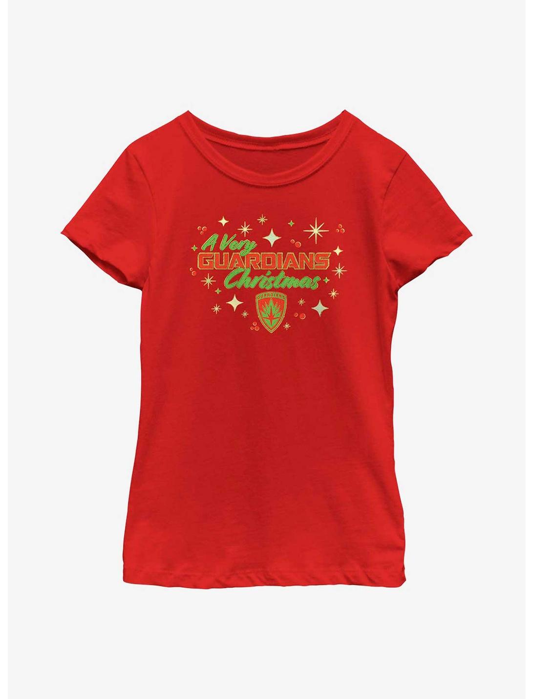 Marvel Guardians of the Galaxy Holiday Special A Very Guardians Christmas Youth Girls T-Shirt, RED, hi-res