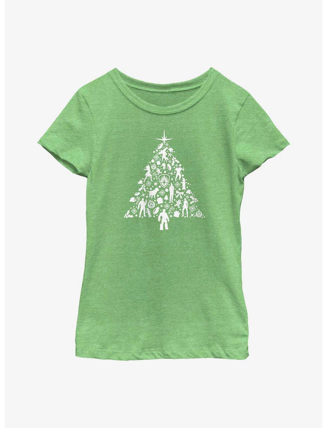 Marvel Guardians of the Galaxy Holiday Special Holiday Tree Youth Girls T-Shirt, GRN APPLE, hi-res