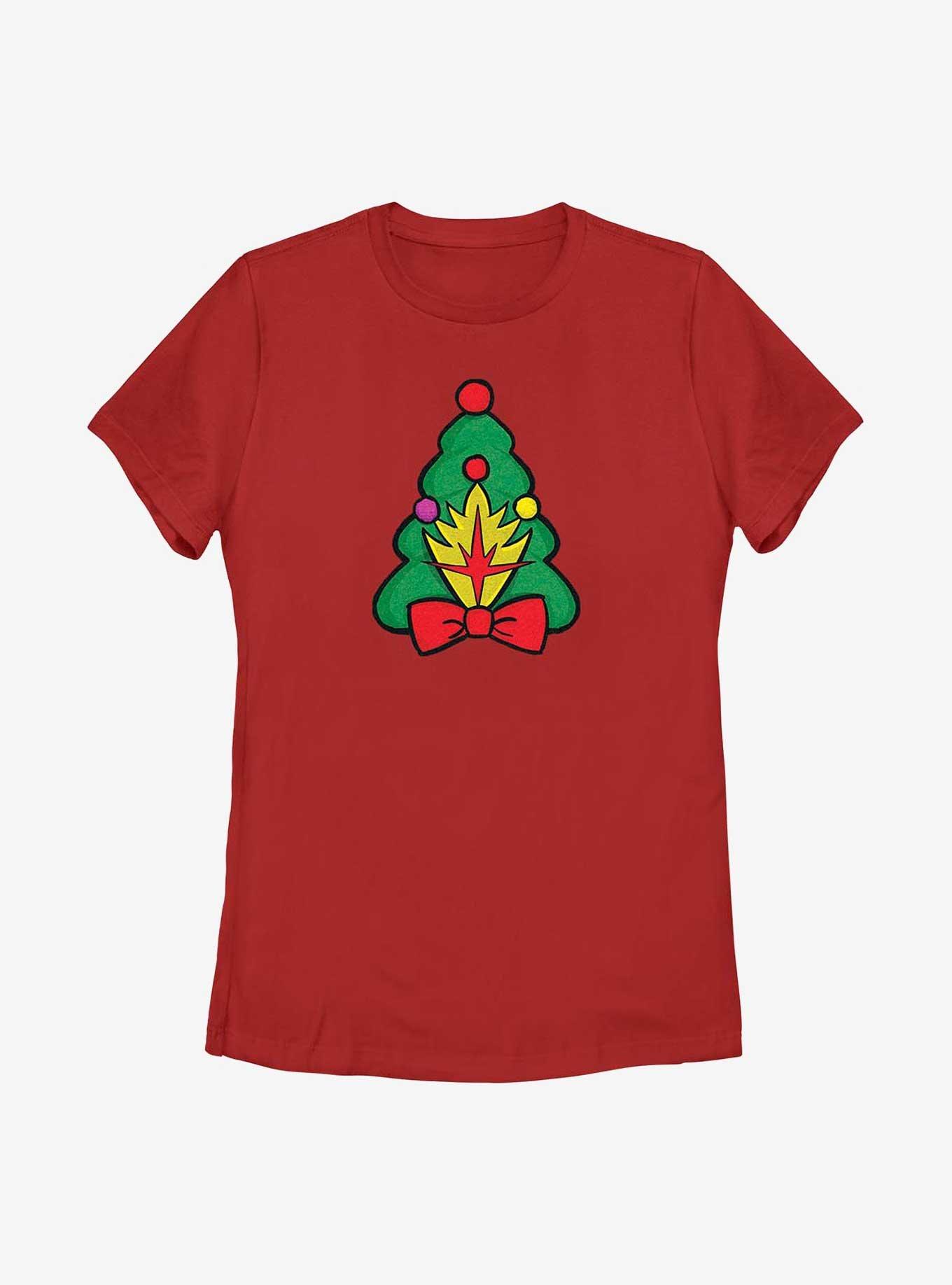 Marvel Guardians of the Galaxy Holiday Special Christmas Tree Badge Womens T-Shirt