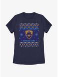 Marvel Guardians of the Galaxy Holiday Special Ugly Christmas Sweater Womens T-Shirt, NAVY, hi-res