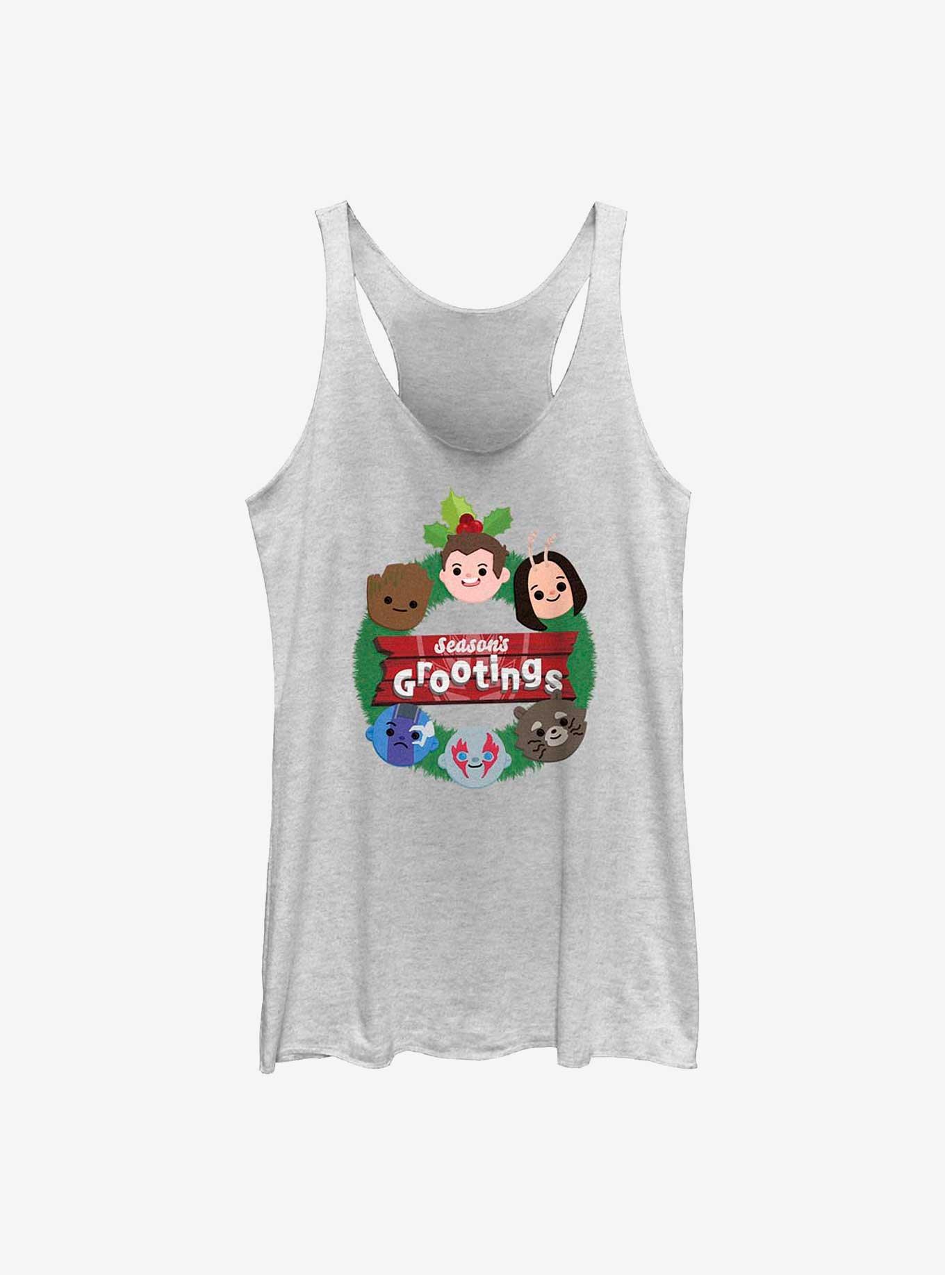 Marvel Guardians of the Galaxy Holiday Special Seasons Grootings Womens Tank Top