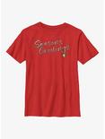 Marvel Guardians of the Galaxy Holiday Special Seasons Grootings Youth T-Shirt, RED, hi-res