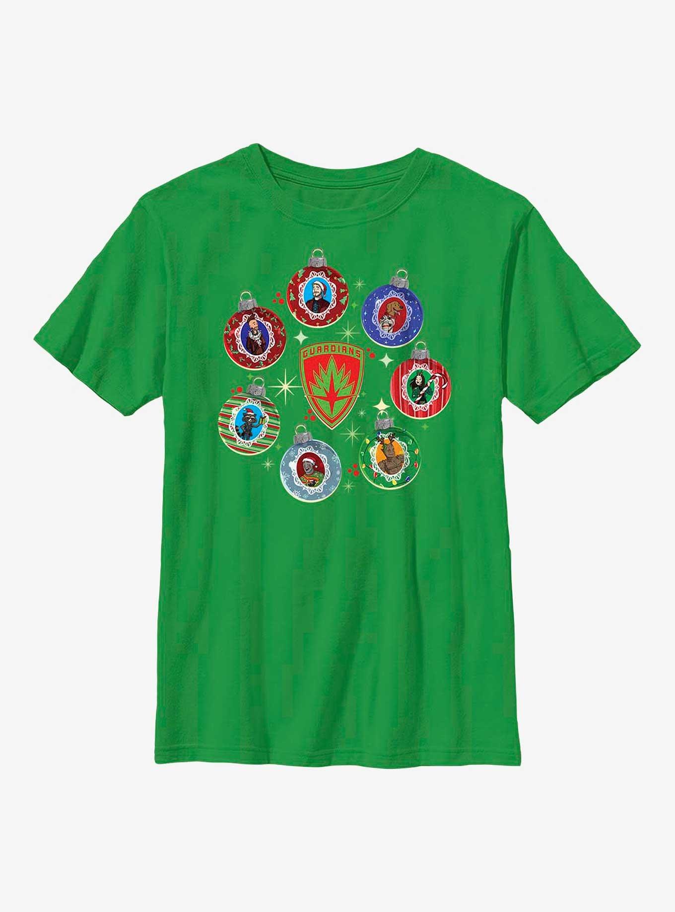 Marvel Guardians of the Galaxy Holiday Special Holiday Ornaments Youth T-Shirt, KELLY, hi-res