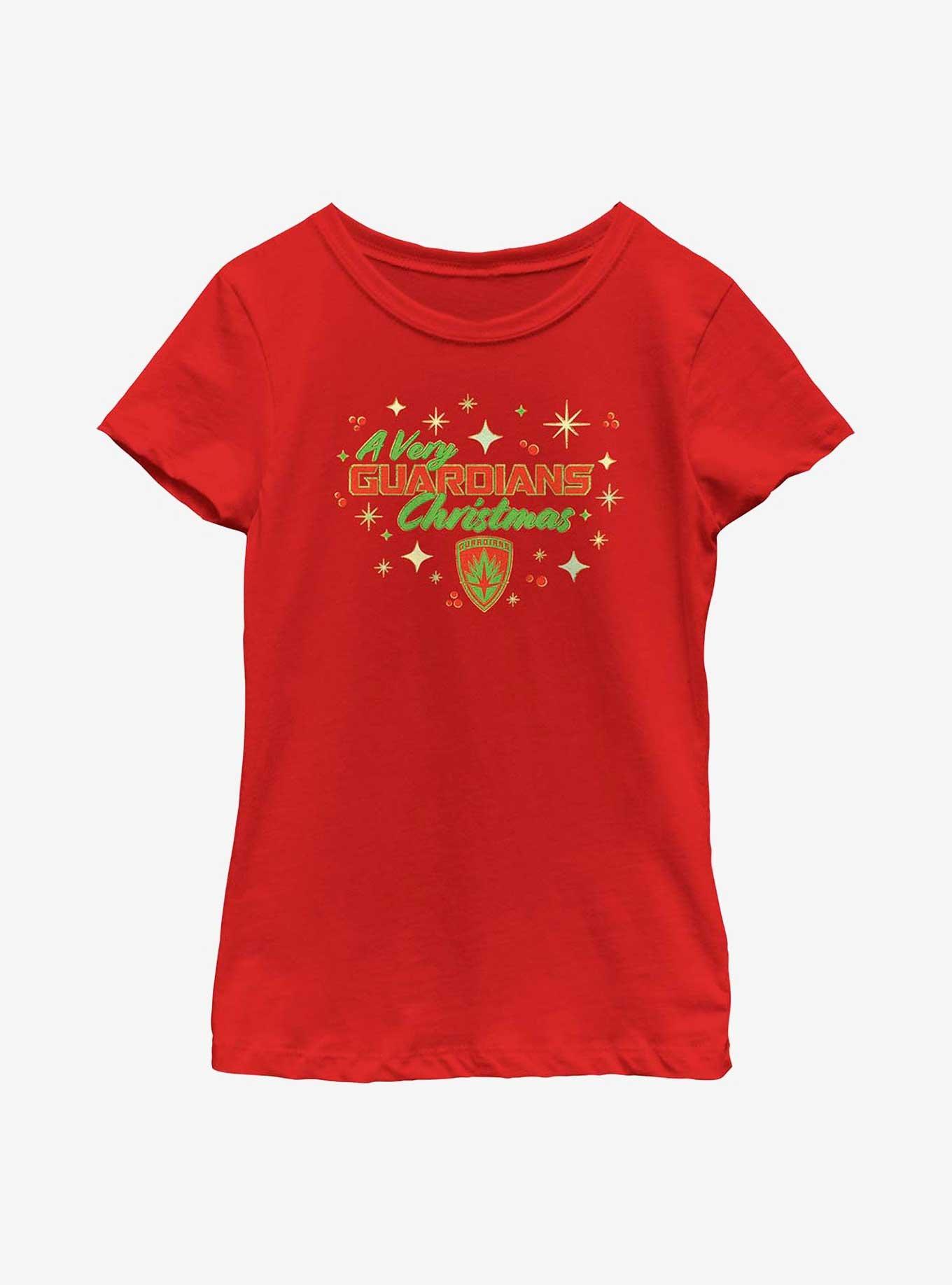 Marvel Guardians of the Galaxy Holiday Special A Very Guardians Christmas Youth Girls T-Shirt, RED, hi-res