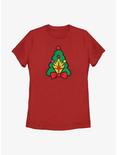 Marvel Guardians of the Galaxy Holiday Special Christmas Tree Badge Womens T-Shirt, RED, hi-res