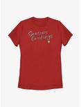 Marvel Guardians of the Galaxy Holiday Special Seasons Grootings Womens T-Shirt, RED, hi-res