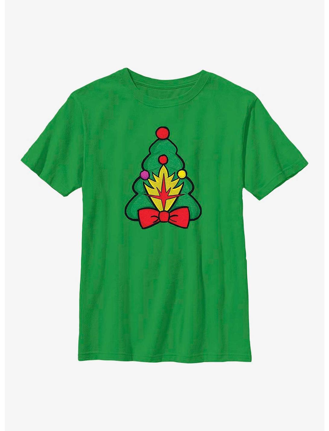 Marvel Guardians of the Galaxy Holiday Special Christmas Tree Badge Youth T-Shirt, KELLY, hi-res