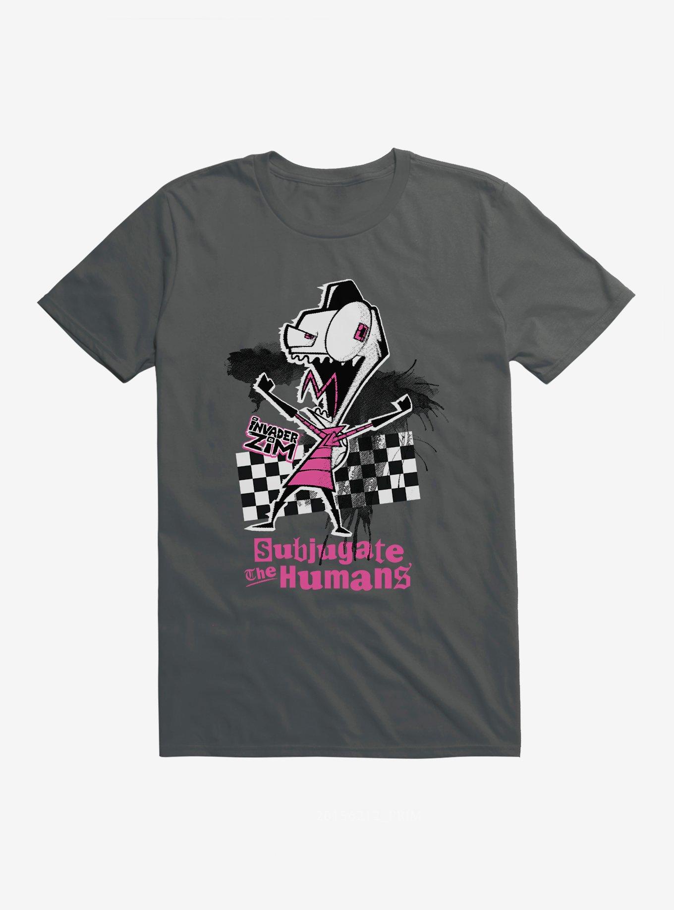 Invader Zim Subjugate The Humans T-Shirt, CHARCOAL, hi-res