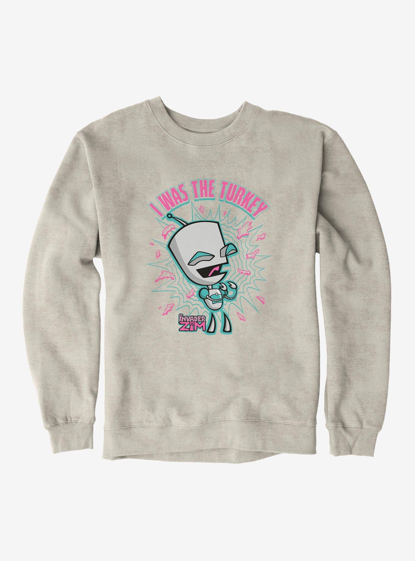 Invader Zim I Was The Turkey Sweatshirt, OATMEAL HEATHER, hi-res