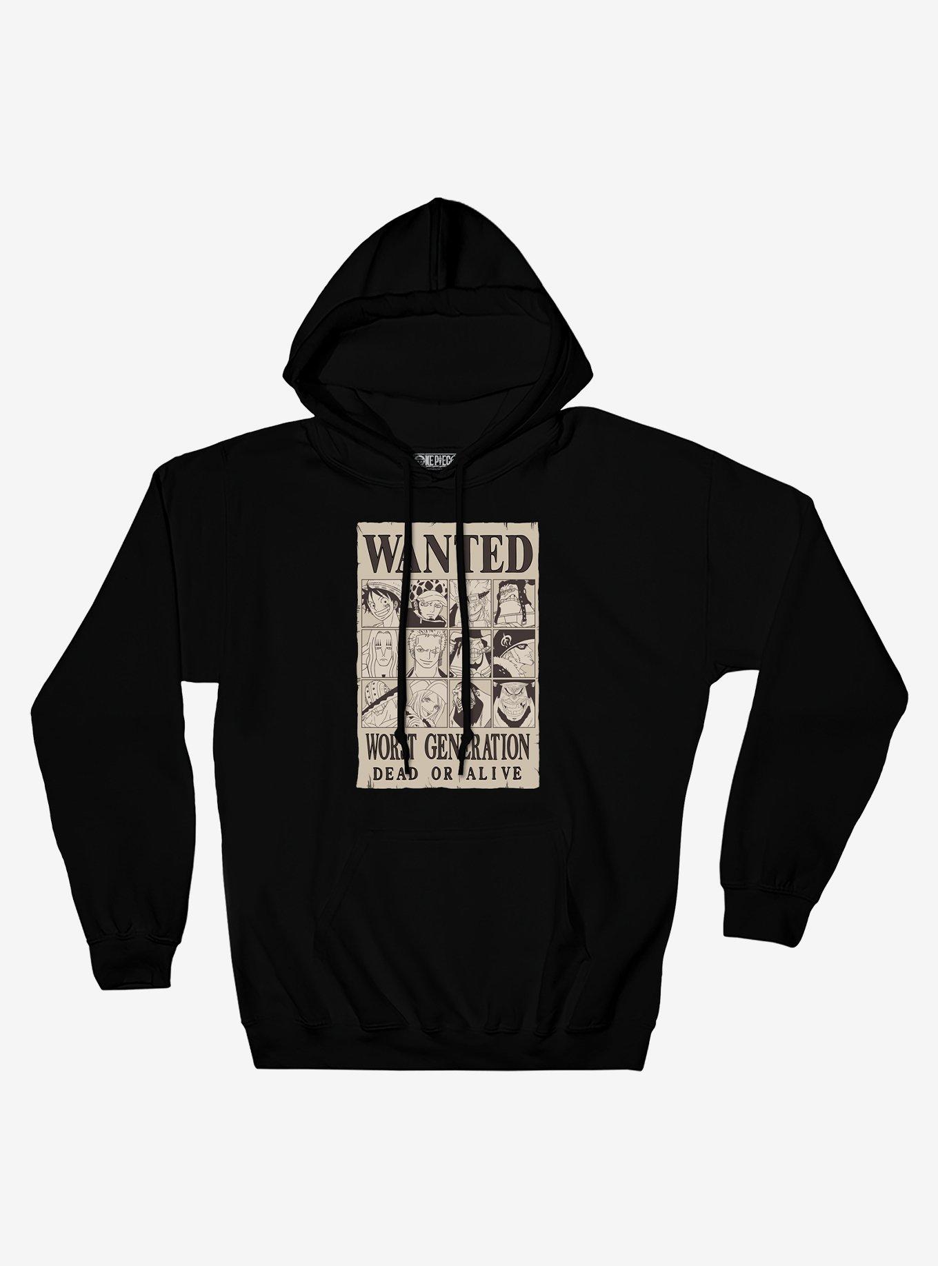 One Piece Wanted Worst Generation Hoodie, BLACK, hi-res