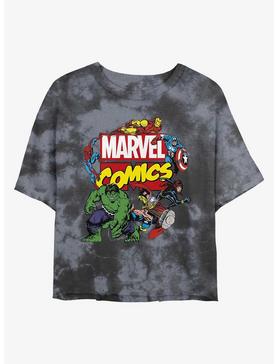 Plus Size Marvel Avengers Comics Classic Womens Tie-Dye Crop T-Shirt, , hi-res