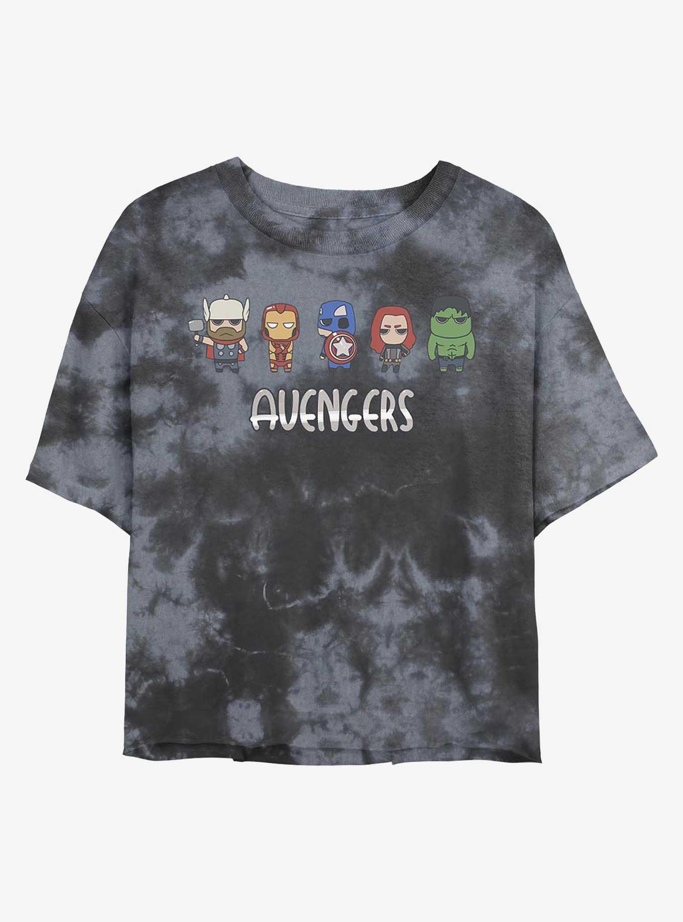 Marvel Avengers Chibi Womens Tie-Dye Crop T-Shirt, , hi-res
