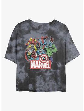 Plus Size Marvel Avengers Heroes Of Today Womens Tie-Dye Crop T-Shirt, , hi-res