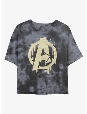 Marvel Avengers Logo Paint Drip Womens Tie-Dye Crop T-Shirt, , hi-res
