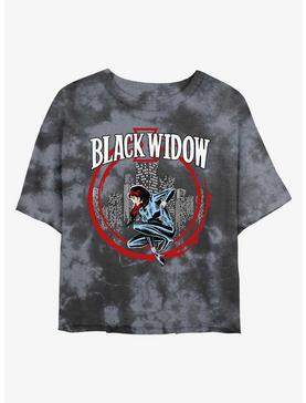 Marvel Black Widow City Circle Womens Tie-Dye Crop T-Shirt, , hi-res