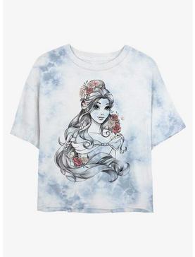 Disney Beauty And The Beast Outline Beauty Womens Tie-Dye Crop T-Shirt, , hi-res