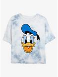 Disney Donald Duck Big Face Womens Tie-Dye Crop T-Shirt, WHITEBLUE, hi-res