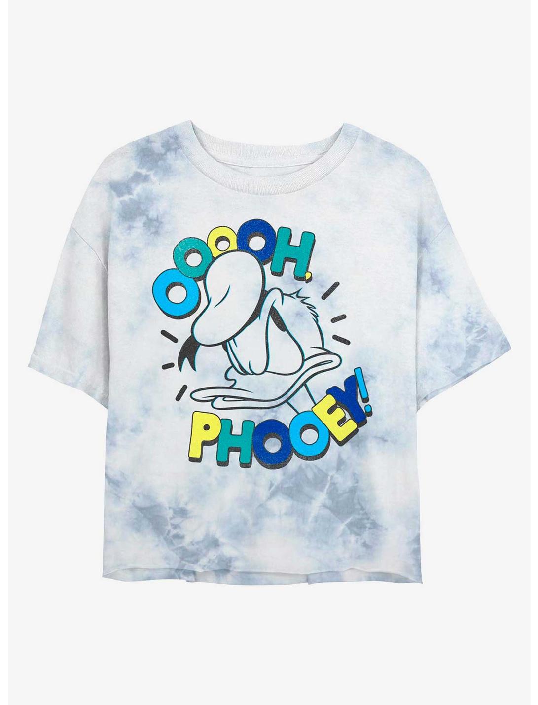 Disney Donald Duck Phooey Womens Tie-Dye Crop T-Shirt, WHITEBLUE, hi-res