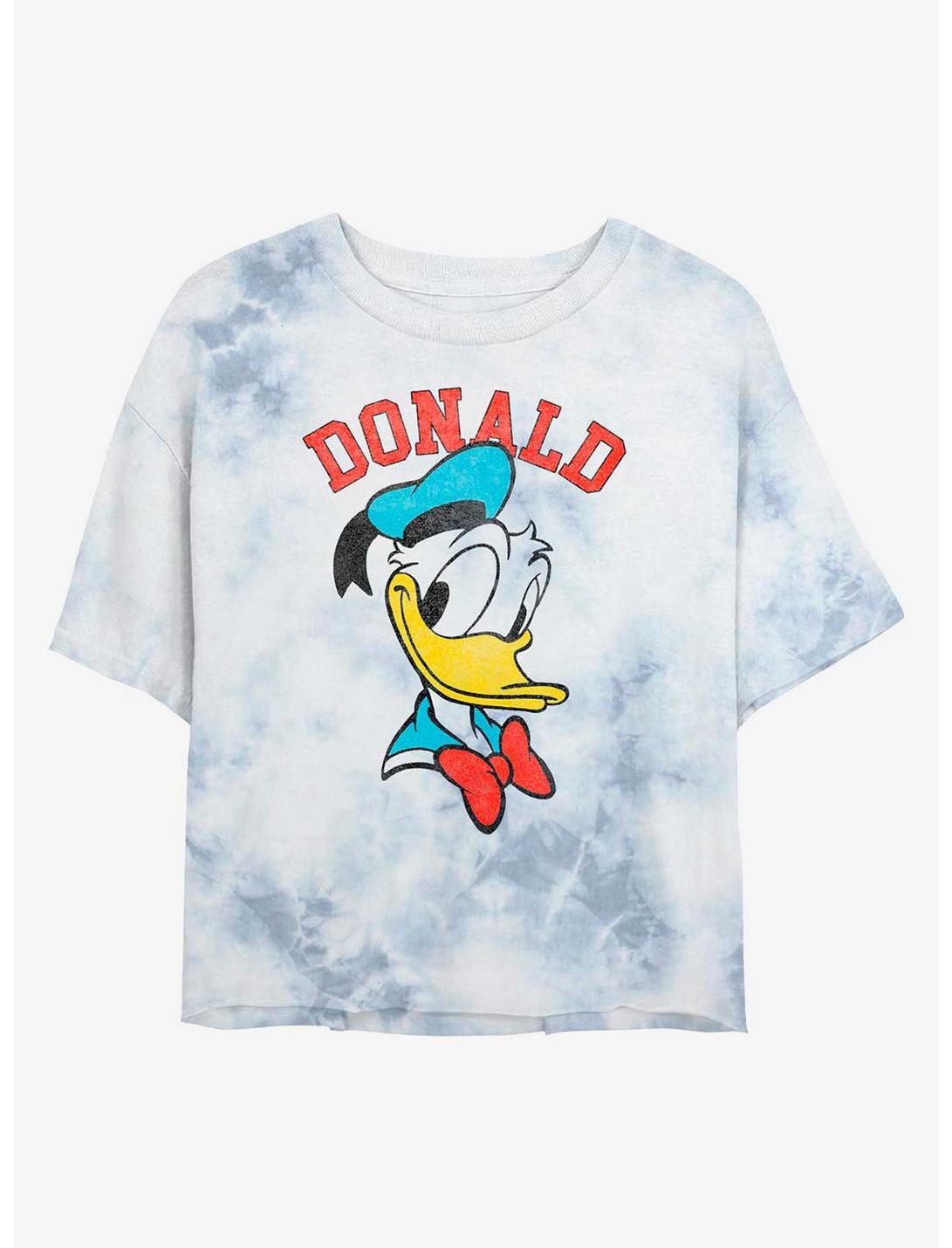 Disney Donald Duck Original Womens Tie-Dye Crop T-Shirt, WHITEBLUE, hi-res