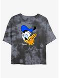 Disney Donald Duck Big Face Womens Tie-Dye Crop T-Shirt, BLKCHAR, hi-res